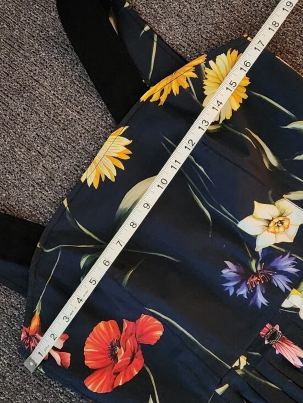 💐Oscar de la Renta💐 - Navy/Multi Floral Sleeveless A-Line Midi Dress - Picture 10 of 16